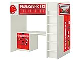 Stikkipix Feuerwehr Möbelfolie - SH01 - passend für die Kinder Hochbett-Kombination STUVA von IKEA - Hochbett, Kommode (3 Fächer), Kleiderschrank und Schreibtisch - Möbel Nicht Inklusive