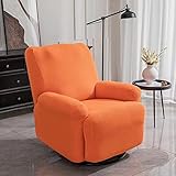 FBKPHSS Stretchhusse für Relaxsessel Komplett, Stretchhusse für Relaxsessel Komplett, rutschfest Waschbar Elastisch Bezug für Fernsehsessel Liege Sessel,Orange,1 Seater Sofa