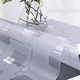 Tischdecke Wasserdicht Verbrühungsschutz Ölbeständige transparente Einweg-Tischmatte Weiche PVC-Gummiauflage Couchtisch Desktop-Schutzfolie Tingting (Color : Square A-1.5mm, Size : 80 * 80)