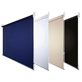 Fensterdecor Fertig Verdunkelungsrollo 140 cm breit 180 cm hoch in Blau I Sonnenschutz & Hitzeschutzrollo für Innen I Blickdicht & lichtundurchlässig I Flexibler Seitenzug I Top Qualität