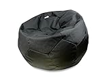 kissenwelt.de Sitzsack BEZUG rund, OHNE FÜLLUNG, Schwarz, Outdoor Polyester, Ø 90cm, H60cm