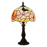 GAUUA 8 Zoll Pastoral Minimalistische Tiffany Stil Tischlampe Blumen Glasmalerei Schreibtischlampe Schlafzimmer Nachttischlampe Wohnzimmer Bar Lampe