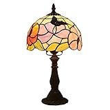 GAUUA 8 Zoll Pastoral Minimalistische Tiffany Stil Tischlampe Blumen Glasmalerei Schreibtischlampe Schlafzimmer Nachttischlampe Wohnzimmer Bar Lampe