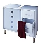 VCM Waschtischunterschrank Bad Möbel Unterschrank Schubladen Badschrank Badmöbel Weiss 67 x 56 x 30 cm 'Darola'