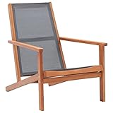 Möbel mit Gartenliege Grau massiv Eukalyptusholz und Textilene