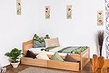 Einzelbett/Funktionsbett 'Easy Premium Line' K1/ Voll inkl 2 Schubladen und 2 Abdeckblenden, 90 x 200 cm Buche Vollholz massiv Natur