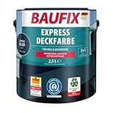 BAUFIX Express Deckfarbe saphirblau, matt, 2.5 Liter, Wetterschutzfarbe, Holzfarbe, langlebig, geeignet für Holz/Putz/Mauerwerk/Möbel/Zäune