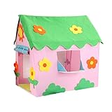 Mädchen Spielhaus, Blumenmuster Dekoratives Zelt Cartoon Idyllisches Kleines Haus 1-8 Jahre Alt Kinderzelt Baby Garten Schloss (100 * 75 * 108Cm)