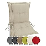 sunnypillow 2 Stück Gartenstuhlauflagen Niedriglehner 100 x 50 x 9 cm | 6 Farben zur Auswahl | UV-Lichtecht Stuhlauflage Auflage Polsterauflagen Stuhlkissen | Cremefarben |