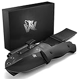 Wolfgangs LUPUS Outdoor Messer feststehende Klinge im klassischem Stil - Survival - Jagdmesser mit Scheide und Feuerstarter - Perfektes Bushcraft Messer Outdoor Survival