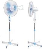 CLEARFEE Standventilator Leise Ventilator | Windmaschine | Fan | Klimagerät | oszillierend | Höhenverstellbar | Neigungswinkel (Blau)