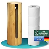 Ersatzrollenhalter Bambus rund 4 Rollen Toilettenpapierhalter WC-Rollenaufbewahrung Holz Klopapierhalter Toilettenpapierständer Toilettenpapier Aufbewahrung Toilettenpapiermagazin stehend Modell 2023