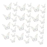 YARNOW 36 Stück Geschenk-Dekorationen Tapete Schmetterling Klassenzimmer Hohle Dekore Wandbild Ornamente Haushaltskunst Dekorative Aufkleber Papier Kuchen Diy-Dekor Party