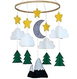 Sorrel + Fern Babybett Mobile (Sternenhimmel Woodland Night, Long Evergreen) - Kinderzimmer Dekoration Deckenmobil und Babyparty für Jungen & Mädchen