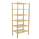 AMONIDA Schuhregal, Naturfarbenes Schuhregal, Stapelbar, Stabile Struktur, Wasserdicht, Multifunktional für den Eingangsbereich (Sechsstufig)
