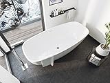 emotion Freistehende Badewanne Legacy 190 Mineralguss Weiß glänzend