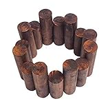 Kurzer Zaun Aus Holz, Gebranntes Holz Für Den Außenbereich Landschaftseinfassung Flexible Dekorative Einfassung Für Blumenbeet Einfassung, Weg Lattenzaun, Rasen Einfassung ( Farbe : Braun , Größe : 90