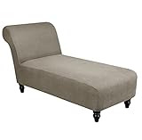 RIJPEX Rutschfeste Chaise Stuhlhussen Soft Jacquard Chaise Lounge Cover Maschine Waschbare Lounge Sofa Bezüge/Grau a