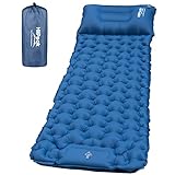 HiiPeak isomatte selbstaufblasend 10cm hoch Camping luftmatratze selbstaufblasend mit integrierten kopfkissen Outdoor campingmatte schlafmatte kleines packmass mit Fußpumpe luftzellenmatte aufblasbar