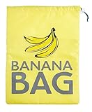 KitchenCraft Bananenbeutel, Beutel zum frischhalten von Bananen, Banane Sack mit Kordel Zug, Waschbarer Frischhaltebeutel, Wiederverwendbarer Sack, Polyester, Gelb, 38 x 28 cm