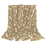 GIAPB 2Pcs Weiche Überwurfdecke für Couch,dekorative Decke,Mikrofaserdecken,Decken für Frauen,59x78.7 in,Brauner Hundepfotenabdruckknochen