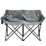 BotaBay 2 Sitzer Camping Stuhl für Erwachsene Doppel Camping Stuhl Klappstuhl für Zwei Personen Heavy Duty Unterstützung bis zu 200kg für Konzert, Camping, Rasen, Picknick, Reise, Spiele