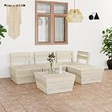 ZEYUAN 5-TLG. Garten-Paletten-Lounge-Set, Möbelsets, Gartenmöbel, Garten Lounge, Lounge Set, Loungemöbel Terrasse, Balkonmöbel, Loungeset, Terrassenmöbel, Imprägniertes Fichtenholz