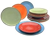 CreaTable, 20964, Serie NATURE COLLECTION MEDITERRAN, Geschirrset, Teller Set 12 teilig