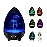 Gobesty Quallen Lavalampe, Jellyfish Lamp Quallenlampe Mit 17 Farbe &4 Helligkeitsstufen Led Desktop Runde Lava Lamp Mit Quallen Led Lavalampe Für Usb Ladevorgang Farbe Nachtlicht Für Zuhause Büro