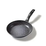 Stoneline Bratpfanne 24cm, Pfanne Induktion geeignet, Pfanne mit echten Steinpartikeln beschichtet, Brat- & Universalpfannen aus Aluguss, Pfanne 24 cm