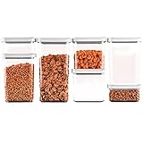 uandu 7er Vorratsdosen mit Deckel Luftdicht Set, BPA Frei Aufbewahrungsbox Küche, Aufbewahrungsbox mit Deckel Küche Aufbewahrung & Organisation, Vorratsbehälter, Vorratsdosen Set, Food Container -Weiß