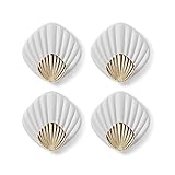 Wandgarderobe Kreativer Muschelform-Wandhaken, stanzfrei, starker Klebehaken, Badezimmer, Küche, Wandmontage, nahtlos, klebriger Haken, 4 Stück Garderobenständer (Color : B)