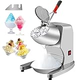 Mophorn Electric Ice Shaver Machine, 300 W Electric Snow Cone Machine, 95 kg/h Electric Ice Breaker, Electric Double Blades, Ice Shaver Machine for Restaurants, Canteens, Bars, Cafes