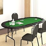 TALCUS Möbel Klapptisch Pokertisch 10 Spieler grün 206x106x75cm