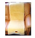 Honbeanify Lammfell Sesselauflage von LANABEST. 50 x 150 cm aus Öko-Tex Schaffellen. Bequem, hautfreundlich, zart und schadstoffarm. Medizinische Gerbung