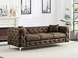 Vente-unique - Chesterfield Sofa 3-Sitzer - Mikrofaser - Vintage-Leder-Optik - Edwina