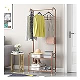 AARONG Kleiderständer Kleiderständer Freistehende Garderobe Kleiderständer mit 4 Haken und Stange zum Aufhängen von Mänteln und Hüten Schuhregal-Organizer für Eingangsbereich, Flur, Wohnzimmer (Far