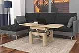 Mazzoni Design Couchtisch Tisch Cleo höhenverstellbar 57 / 69cm ausziehbar 75 / 150cm Esstisch (Sonoma Eiche)