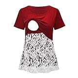 Tops FüR Damen Stillshirt Umstandstop T-Shirt Umstandsmode Umstandsshirt Schwangerschaft Kleidung Mutterschafts Kurzarm Shirt Kurzarm Umstandsshirt Umstandsmode Umstandsmode Oberteil