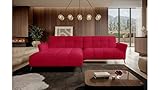 Stylefy Ecksofa Milano - Polsterecke (HxBxL): 90x175x284 cm - Eckcouch Kunstleder Cayenne Rot Links ohne Schlaffunktion