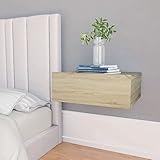 BULANED Hängender Nachttisch, Nachtschrank, Nachtkästchen, Bedside Table, Nachtkommode, Nightstand, Nachttischschrank, Nachtkonsole, Sonoma-Eiche 40x30x15 cm Holzwerkstoff