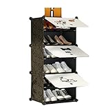 FAiruo Schuhregal Multi-Layer Home Schuhregal Multifunction 4 Lagen, 6 Lagen, Simple Mini Door Schuhschrank Storage Regal weiß, schwarz (Color : Black, Size : 6 Layers)