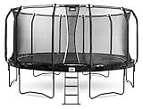 Salta First Class - Trampolin mit Sicherheitsnetz und Leiter - Rund - ø 251/305/366/427/487 cm - Schwarz/Grün (⌀ 366 cm, Schwarz)