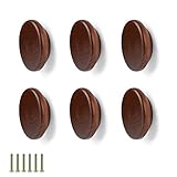 DEANKEJI Runder Schrankgriff, 6 Stück Schublade Ziehgriffe, Holzgriffe Möbel mit Schrauböffnung - Schrankknöpfe Holz für Schublade, Küche, Badezimmer, Kleiderschrank, Kommode