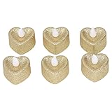 LANTRO JS 6 Stück LED Teelicht Kerzen Herzform Liebe LED Kerzen Romantische Herz Kerzen Rauchfrei Teelicht für Geburtstag, Antrag, Hochzeit, Party