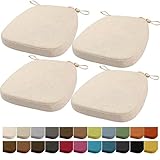 Orumrud 4er Set Stuhlkissen 40x38x33cm(3cm) Waschbare Sitzkissen Gartenstuhlkissen Sitzpolster Set viele Farben Größen Beige Weiß