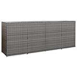 UTUMAX Home & Garden Mülltonnen, vierfach, Polyrattan, 305 x 78 x 120 cm, Anthrazit
