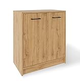 Meble Pitus Kommode Mit Türen - Sideboard Eiche Ohne Schubladen - Sideboard Büro 80x70x40 - Standschrank - Mehrzweckschrank Beistellschrank