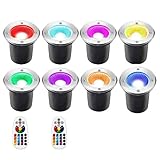 WZYJLyds RGB 6W Bodenleuchte Farbwechsel COB Gartenbeleuchtung mit RF-Fernbedienungen 12V 24V bodenleuchten aussen led zum Draussen, Garten, Rasen, Weg, Deck (Farbe : 24V, Größe : 6W)