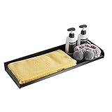 FVRTFT Duschablage, schwarzes Badezimmerregal, Wandmontage, Duschregale, ohne Bohren, selbstklebendes Raumaluminium, für Küche, Badezimmer, 40 cm